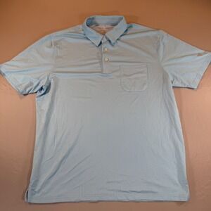 Maelreg Performance Mens XL Blue White Pattern Golf Polo Shirt Short Sleeve